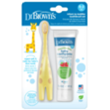 幼兒牙膏 (草莓) 及長頸鹿軟毛牙刷套裝